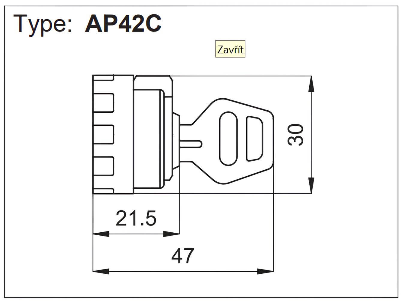 Ovládací nástavba AP42C ventil manuální tlačítko automatizace